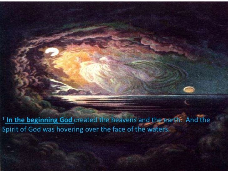 and the Spirit of God was hovering