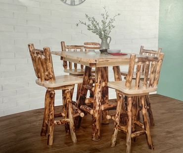 Bar height Colorado aspen table set