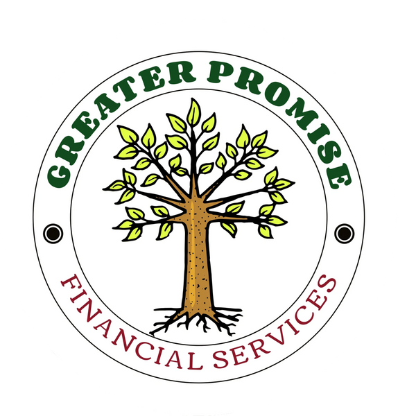 Greater Promise Financial Services circle logo with a great oak in the middle.