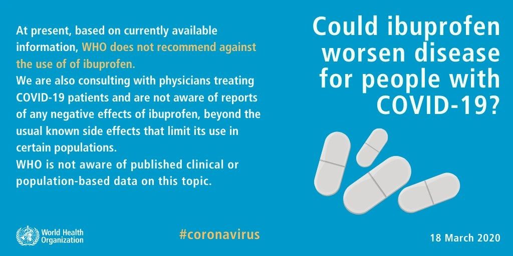 Does ibuprofen make coronavirus infection worse?