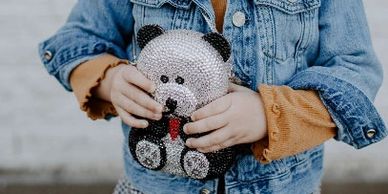 Teddy Bear Shaped Crystal Clutch Special Occasion Holiday Party Evening Bag Purse Judith Leiber