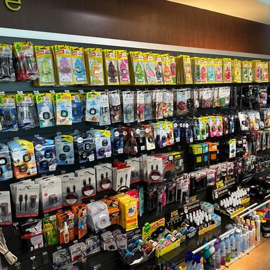 Gift store shelves