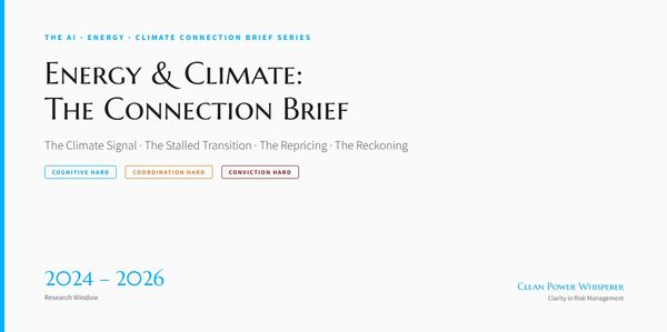 Cover page of an Energy &amp; Climate connection brief from 2024-2026.
