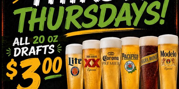 Thirsty Thursday Special - Table Tent