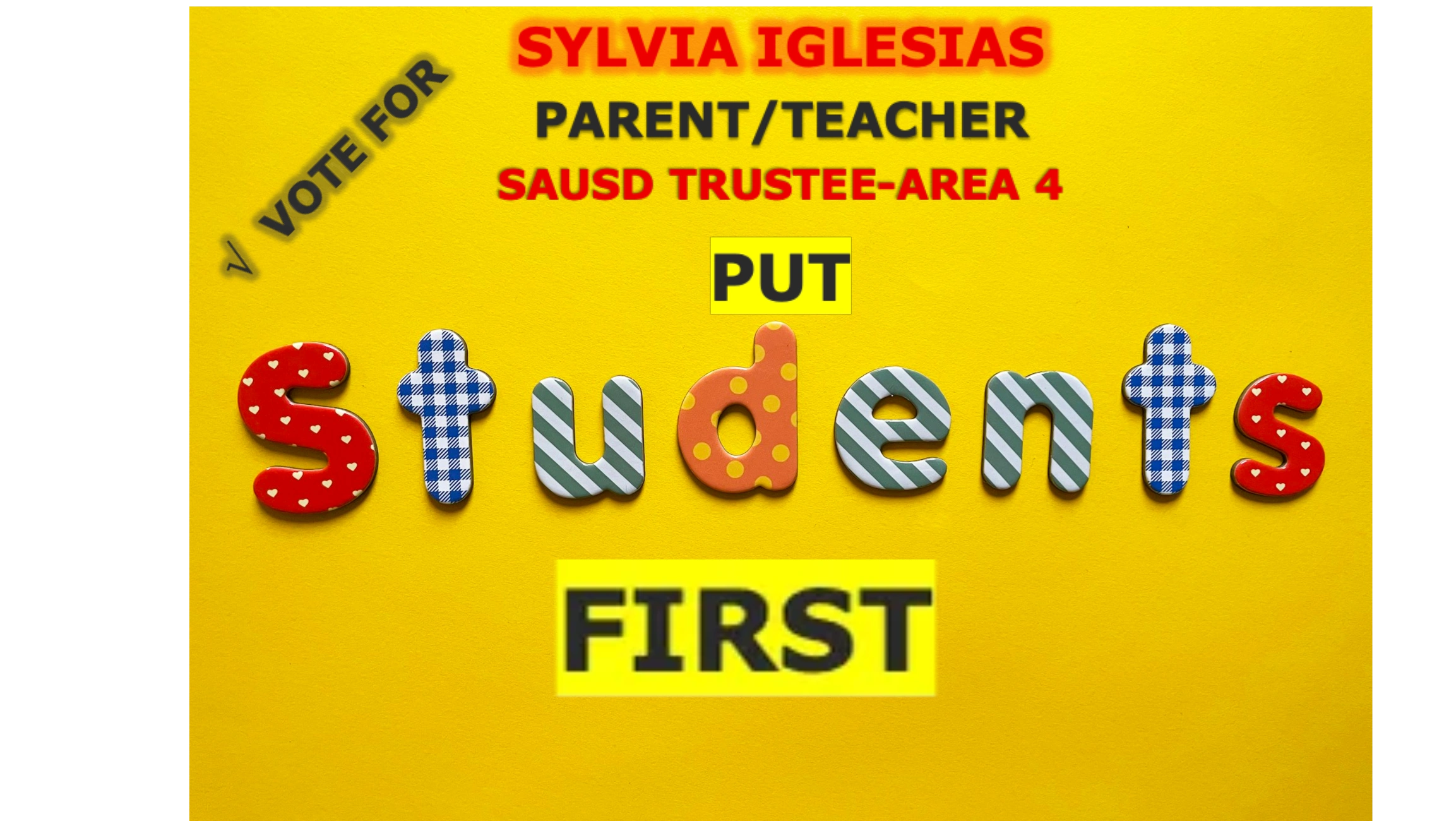 SYLVIA IGLESIAS 
FOR SAUSD-AREA 4