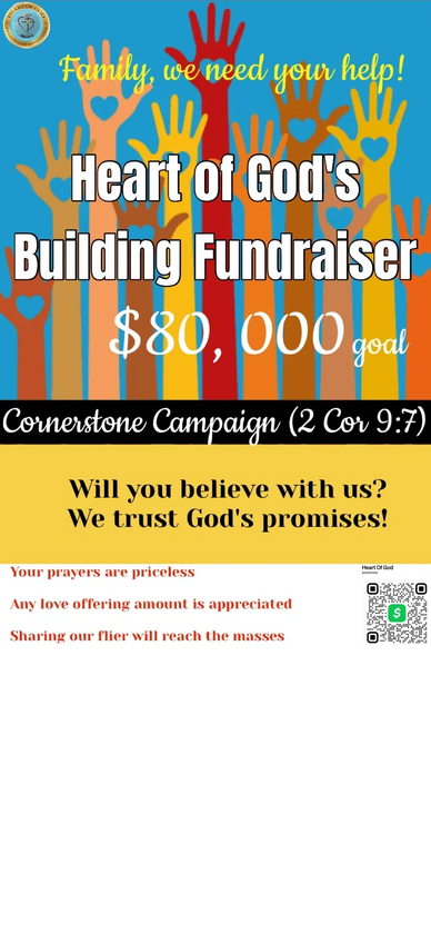 Any love offering amount is deeply appreciated as we look to God for a new building. 