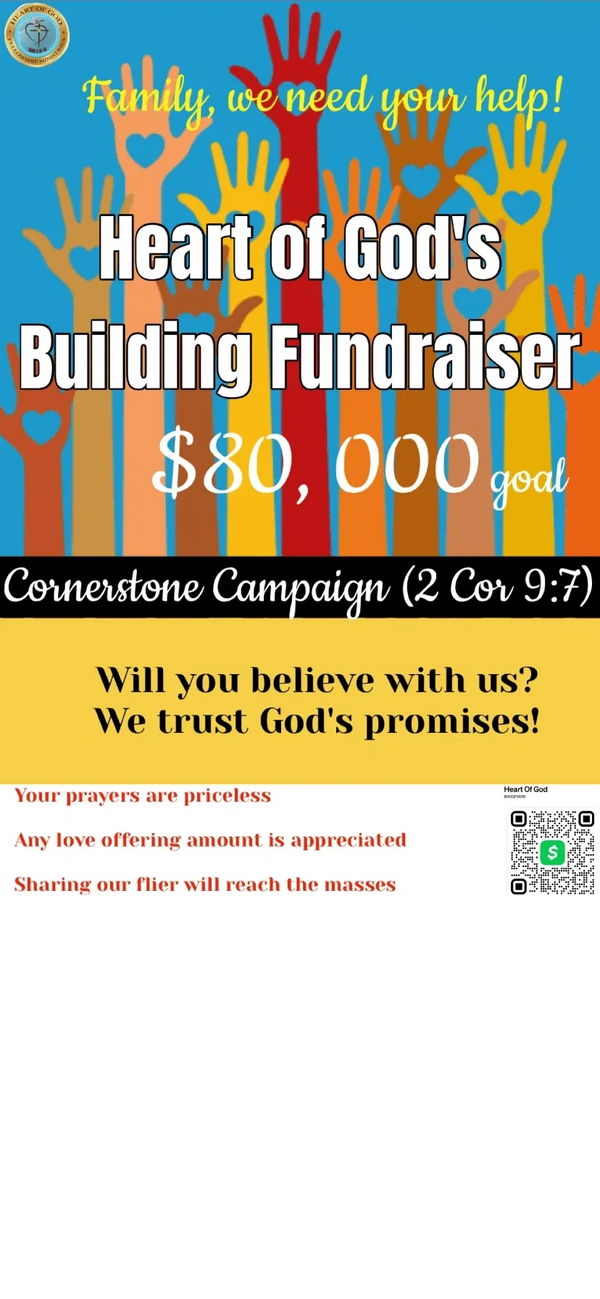 Any love offering amount is deeply appreciated as we look to God for a new building. 