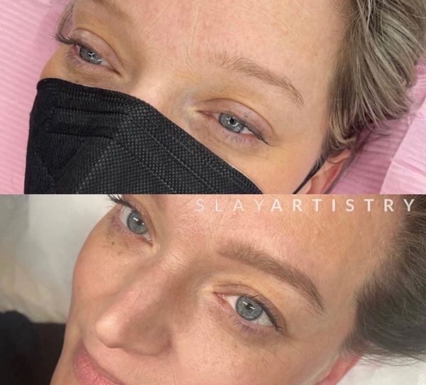 Healed powder brows