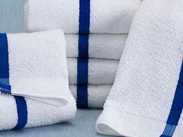 Centex Manchester Mills Hand Towels White/Blue 12 Pack 40 x 19 Striped