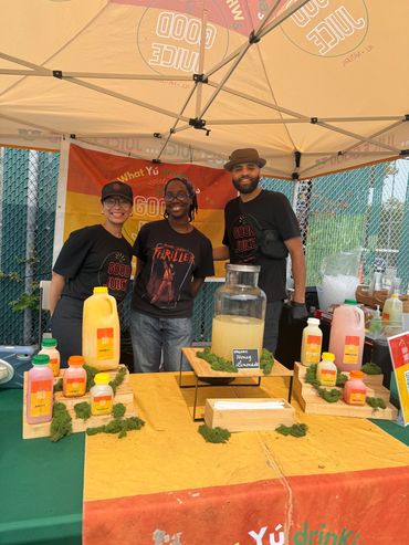 Juice vendor at farmers market