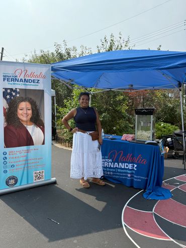 Fernandez poster and volunteer