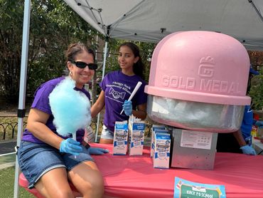 Volunteers and cotton candy