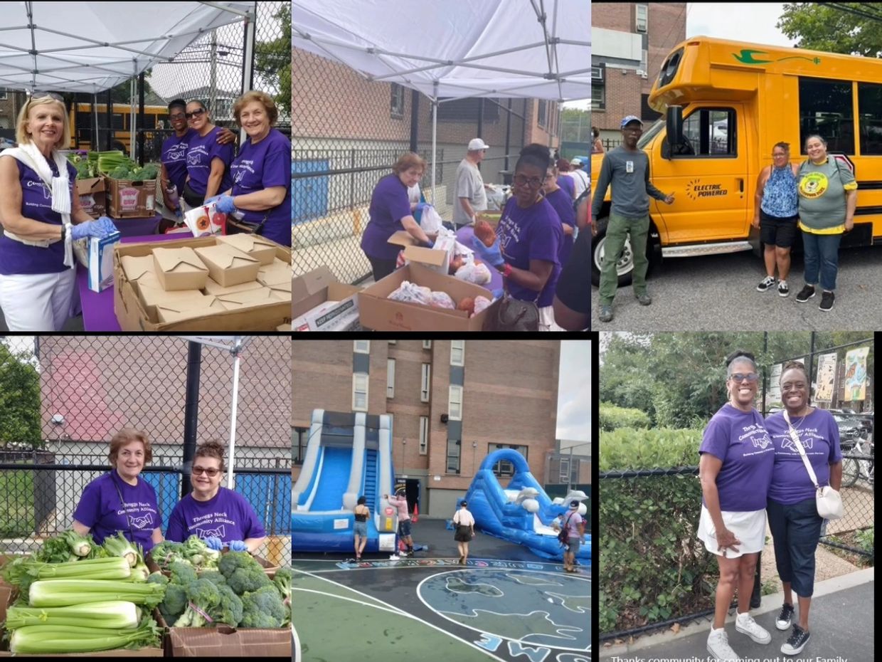 Collage of pictures of volunteers from Family Fun Day.