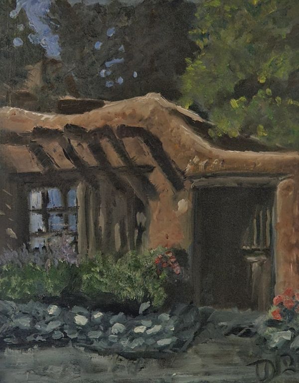 Art Painting of an
Adobe home in Santa Fe.