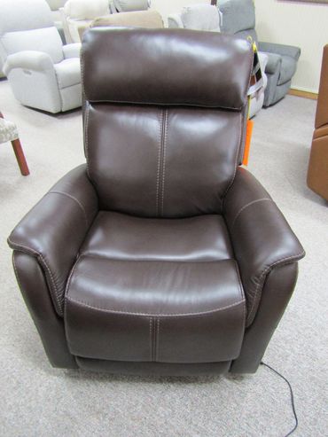 View Leather 360° Power Swivel Recliner with Power Headrest and Lumbar 