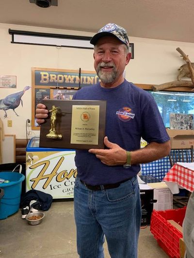 President Bill McCaulley with his MSSA Hall of Fame award