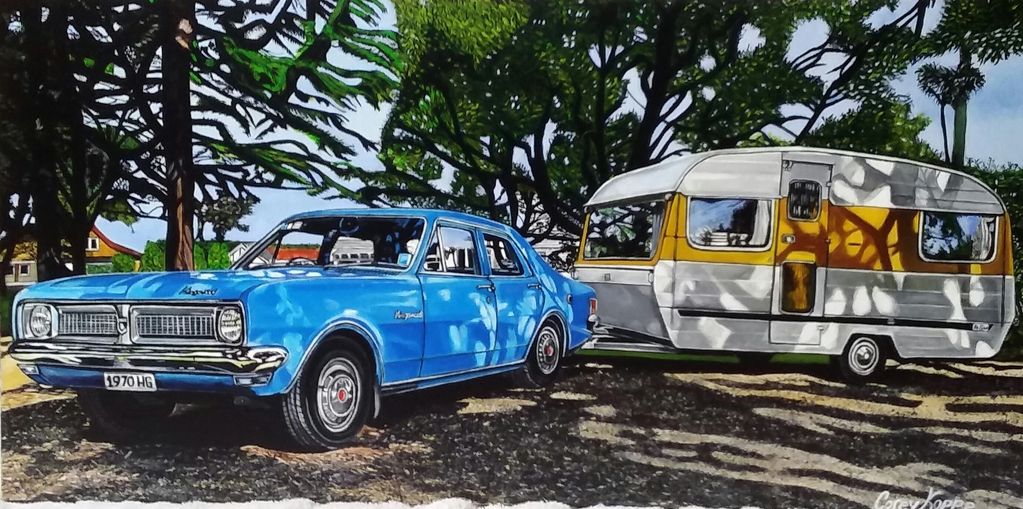 Holden and caravan
Acrylic on canvas