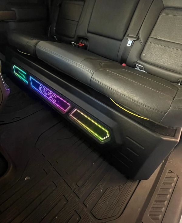 PCA Enclosures GMC Sierra under seat Subwoofer Box with Led Lighting