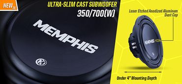 Ultra-slim Memphis cast subwoofer with 350/700W power.
