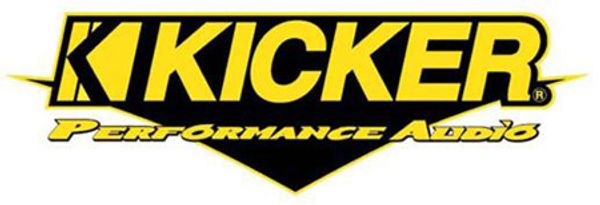 KICKER Performance Audio logo in yellow and black.