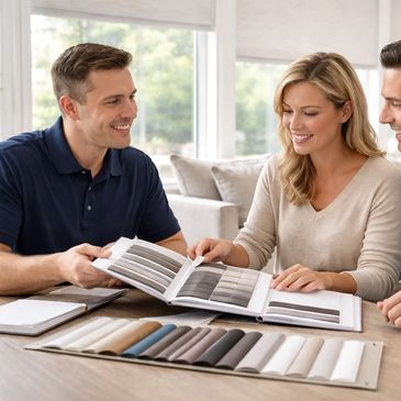 In-home window treatment consultation for custom blinds and shades