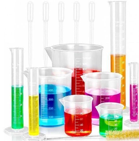 moveland Plastic Graduated Cylinders and Beakers for DIY and Science Lab
10/25/50/100ml Cylinders, 5