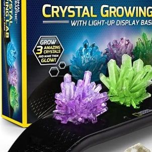 National Geographic Crystal Growing Kit with 3 Crystals for Kids Ages 8-12
Grow 3 Vibrant Crystals