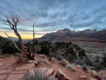 Dusk at Zion National park in Utah, photography, hiking