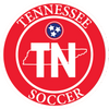 Tennessee Soccer logo with state outline and stars in red and white.