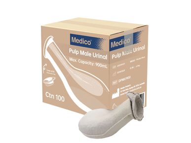 Medico pulp male urinal box and urinal.
