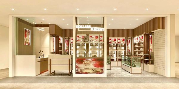 Inside view of a stylish eyewear store.