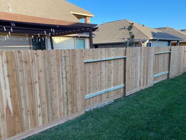 New wood privacy fence installed in Dickinson Texas