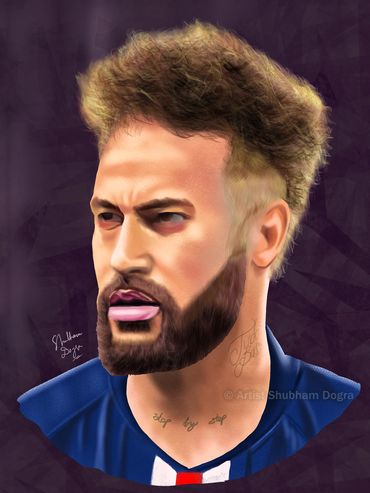Digital painting of Neymar Jr