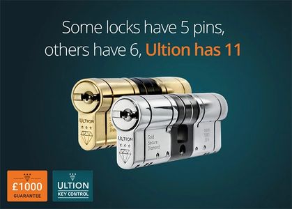 Brisant Ultion locks are extremley safe as they offer 11 pins within their locks.