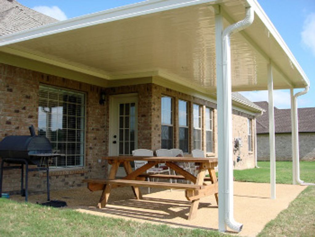 Aluminum Ivory color Back porch cover .