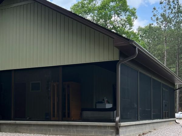 Aluminum framed Bronze Screened porch with tuff screen animal screen 
