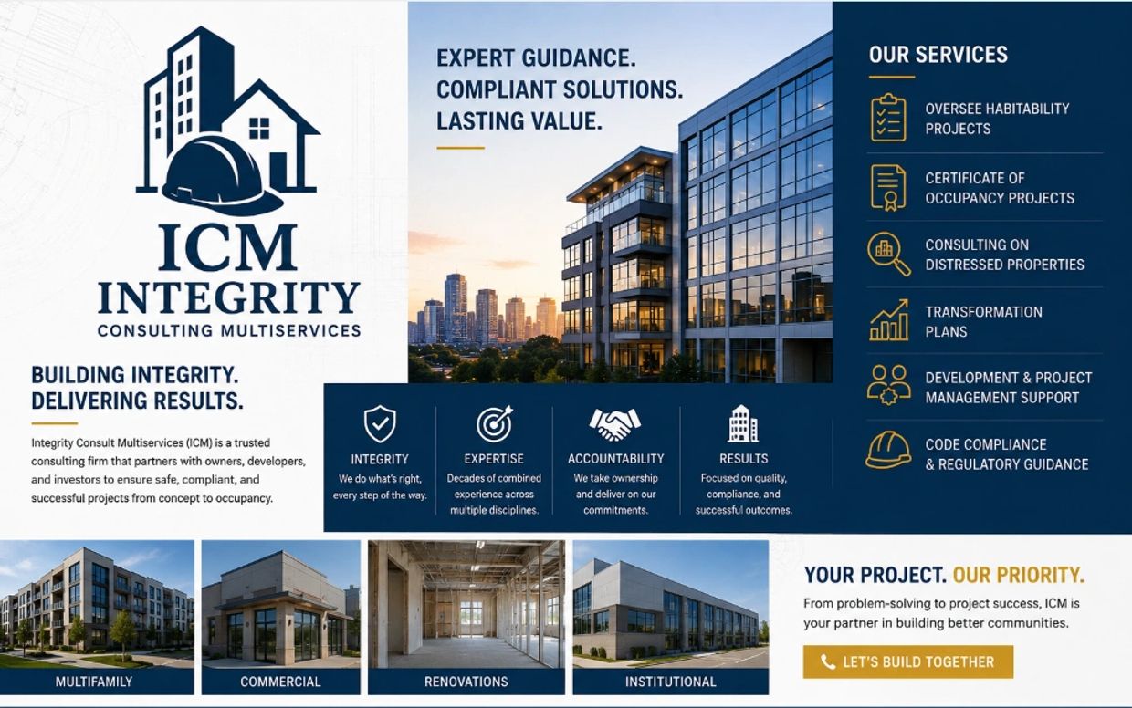 ICM Integrity offers expert consulting for safe, compliant building projects.