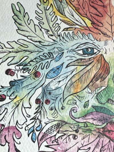 "Green Man" Tarot card - Fantastic Beings Manifestation Cards