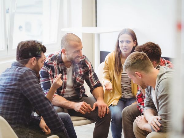 A group of young people having a discussion