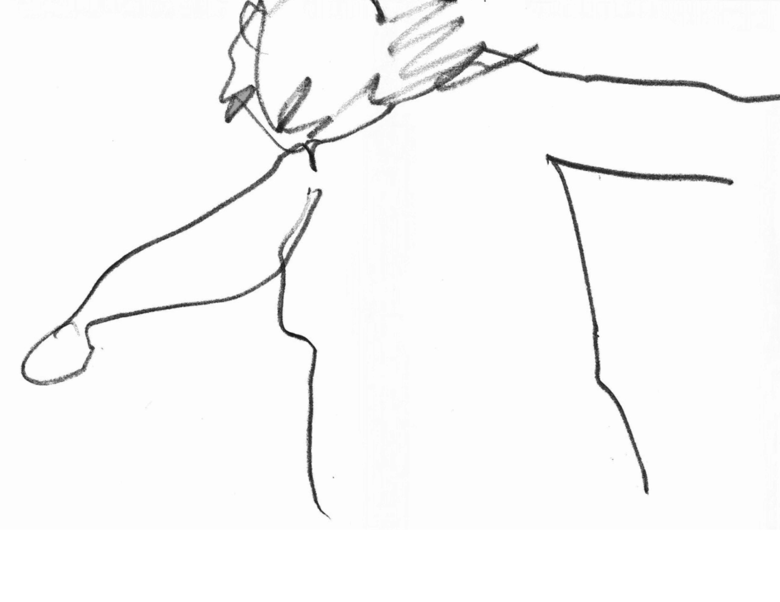 Minimalistic line drawing of a dog