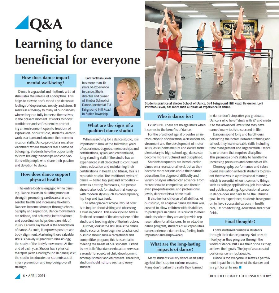 ShéLor School of Dance Q and A news article 