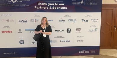 Photograph taken of Amy Lawrence by Samantha during SeaTrade expo in Doha Qatar