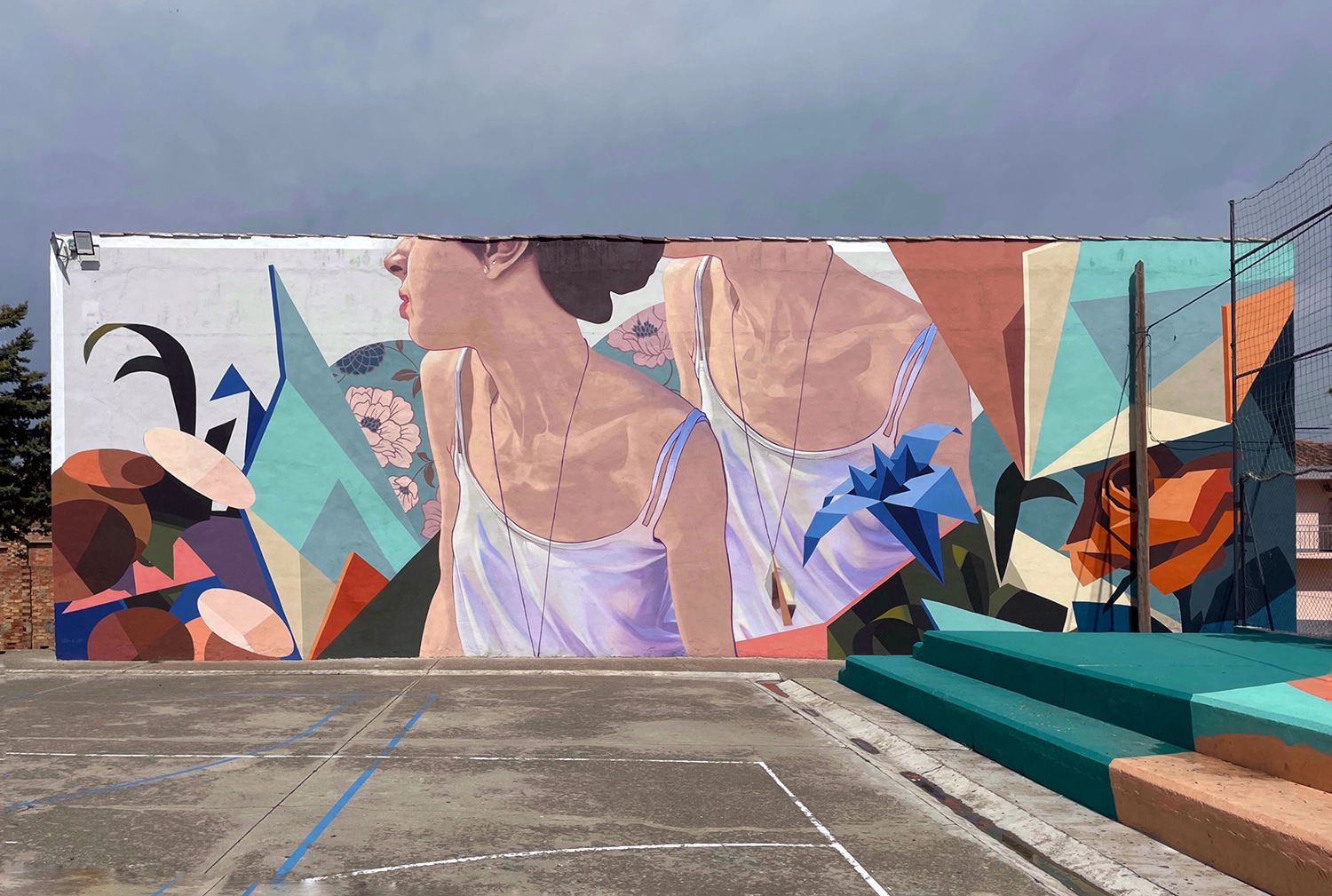 Mural de arte urbano.