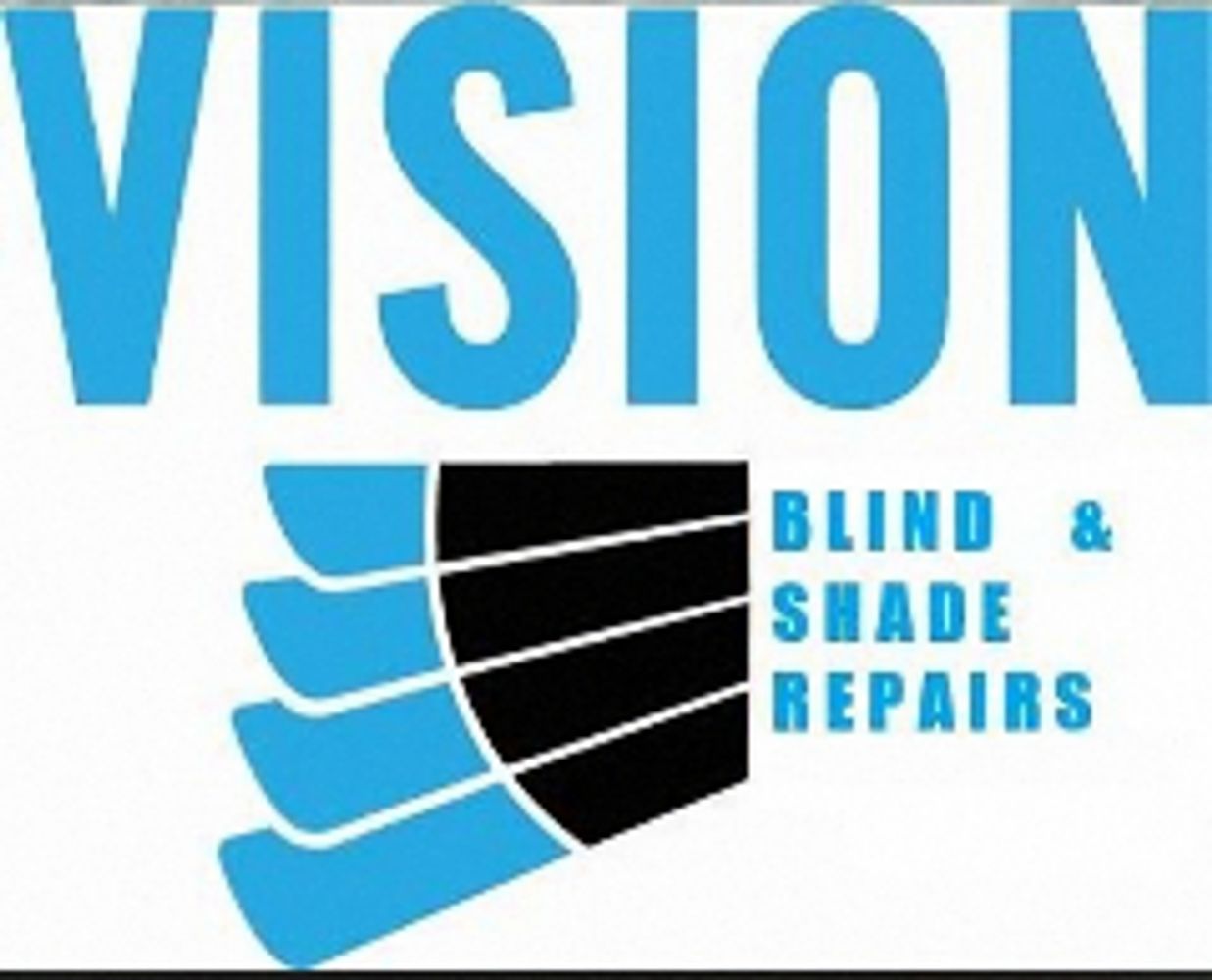 Logo for Vision Blind & Shade Repairs with stylized window blind graphic.