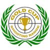 Logo of Gold Cup Shooting Range with trophy and target design.