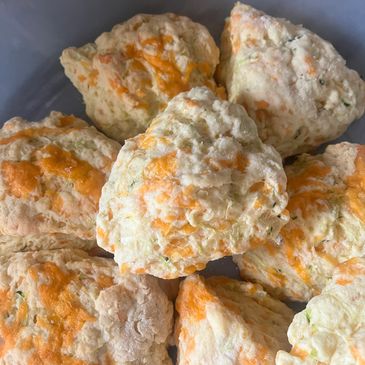 High protein, High fibre Zucchini Cheddar Scones 