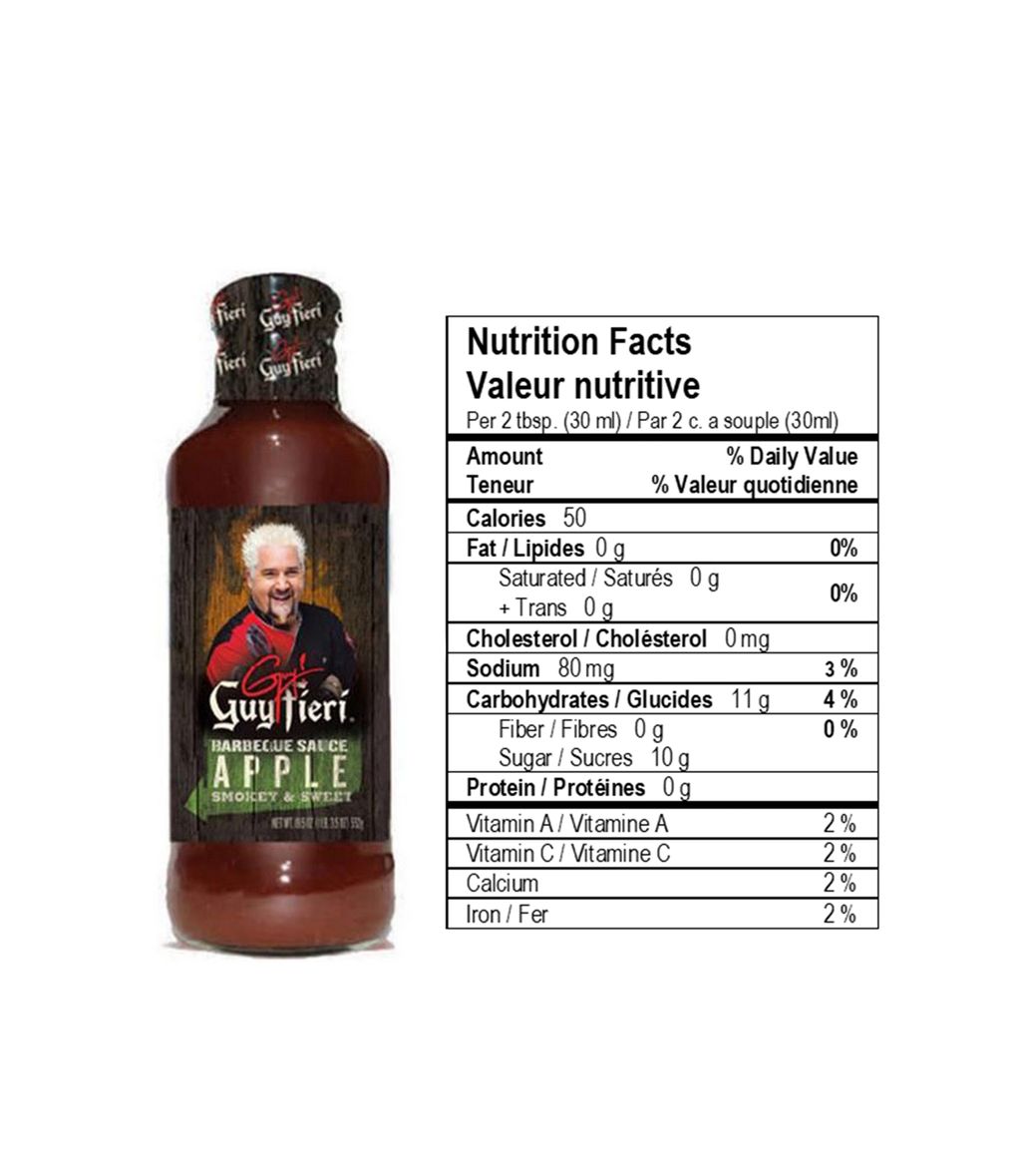 Guy Fieri Smokey & Sweet Apple BBQ Sauce with nutrition facts