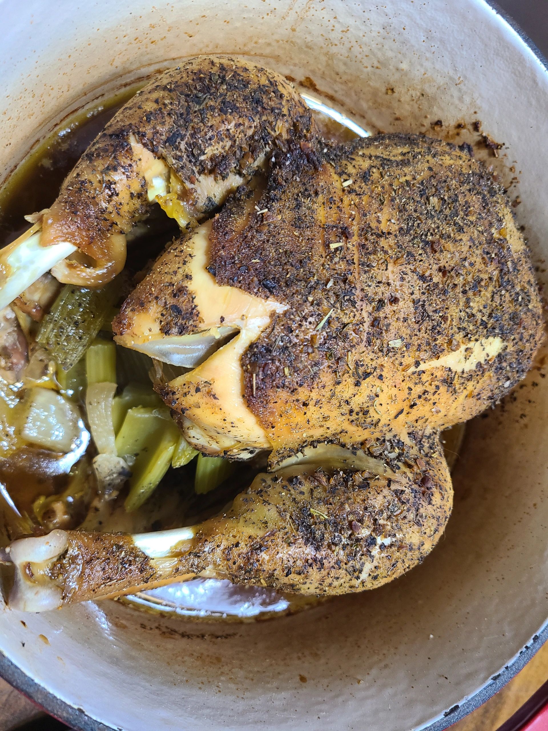 Dutch Oven Slow Roasted Chicken