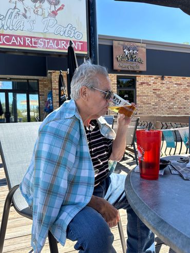 Dad drinking a zero beer in Marion