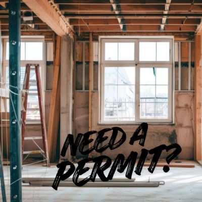 Construction site interior asking if a permit is needed.